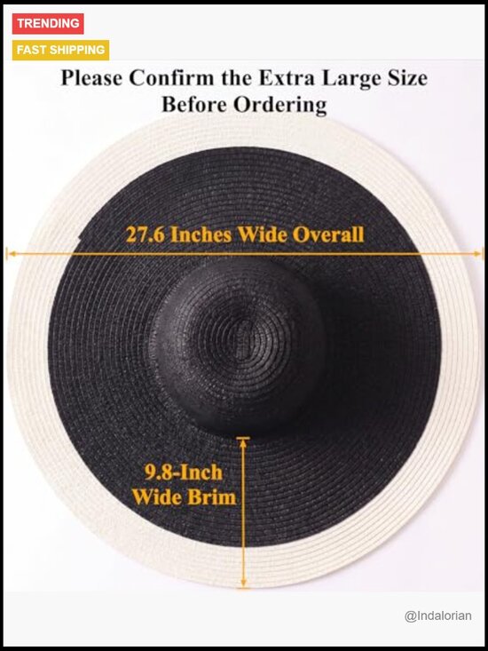 Oversized Wide Brim Straw Sun Hat UV Protection Floppy Beach Hat Packable main image 5